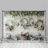 Aperturee - Aperturee Floral Vine Wreath Easter Photography Backdrop